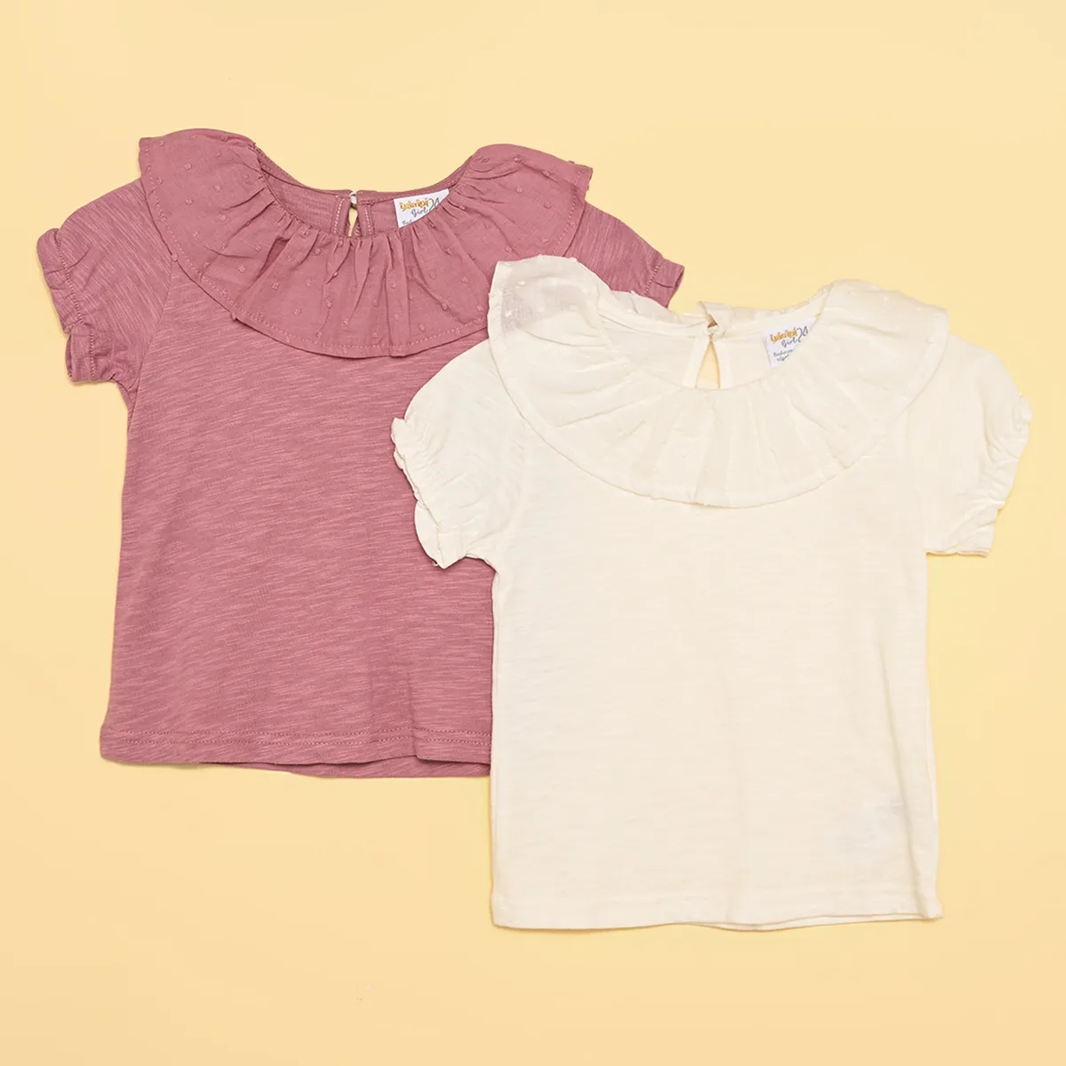 YAMP - Camisetas Bebé niña Pack de 2 unidades Manga corta Algodón Yamp