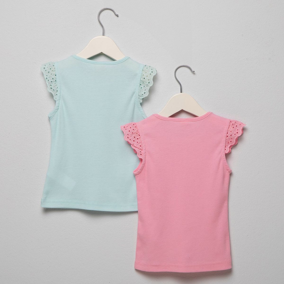 YAMP - Camisetas Bebé niña Pack de 2 unidades Ojalillo    Algodón Yamp