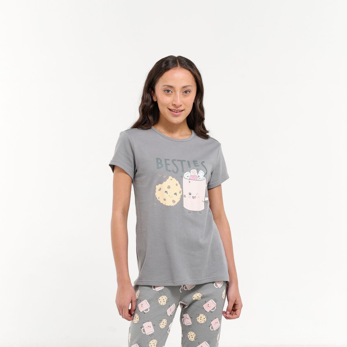 ELV - Pijama Cintura elásticada para Niña 2 piezas Manga corta de Algodón ELV