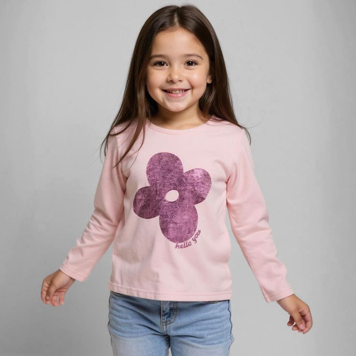 YAMP - Camiseta Niña  con Estampado   Manga larga Algodón Yamp