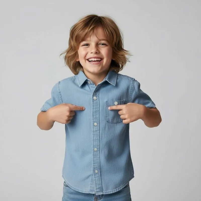 YAMP - Camisa para Niño Manga corta de Algodón Yamp