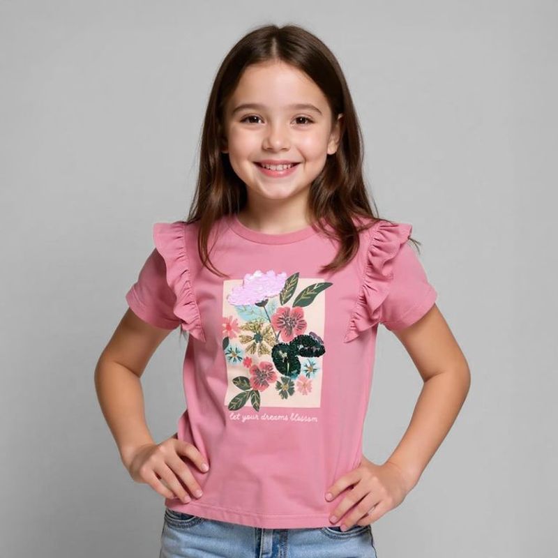 YAMP - Camiseta Niña  Boleros  Manga corta Yamp