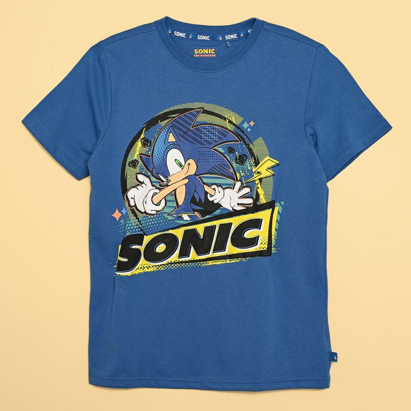  - Camiseta Niño con Estampado Manga corta Algodón Sonic