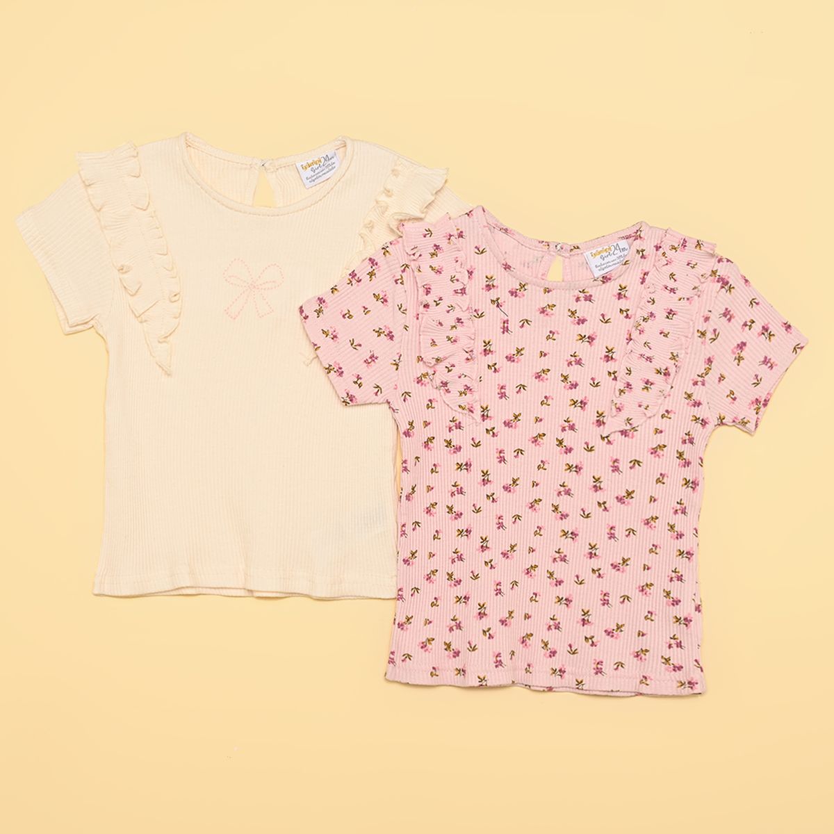 YAMP - Camisetas Bebé niña Pack de 2 unidades Algodón Yamp