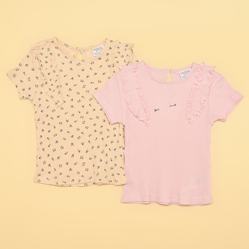 YAMP - Camisetas Bebé niña Pack de 2 unidades Algodón Yamp