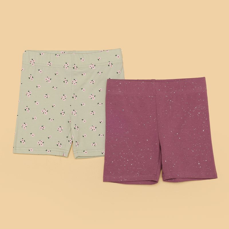 YAMP - Shorts Niña Pack de 2 unidades con Cintura elásticada  Algodón Yamp