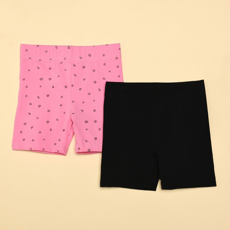 YAMP - Shorts Niña Pack de 2 unidades con Cintura elásticada  Algodón Yamp