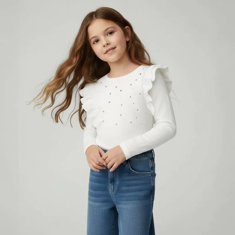YAMP - Camiseta Niña  Boleros  Manga larga Yamp