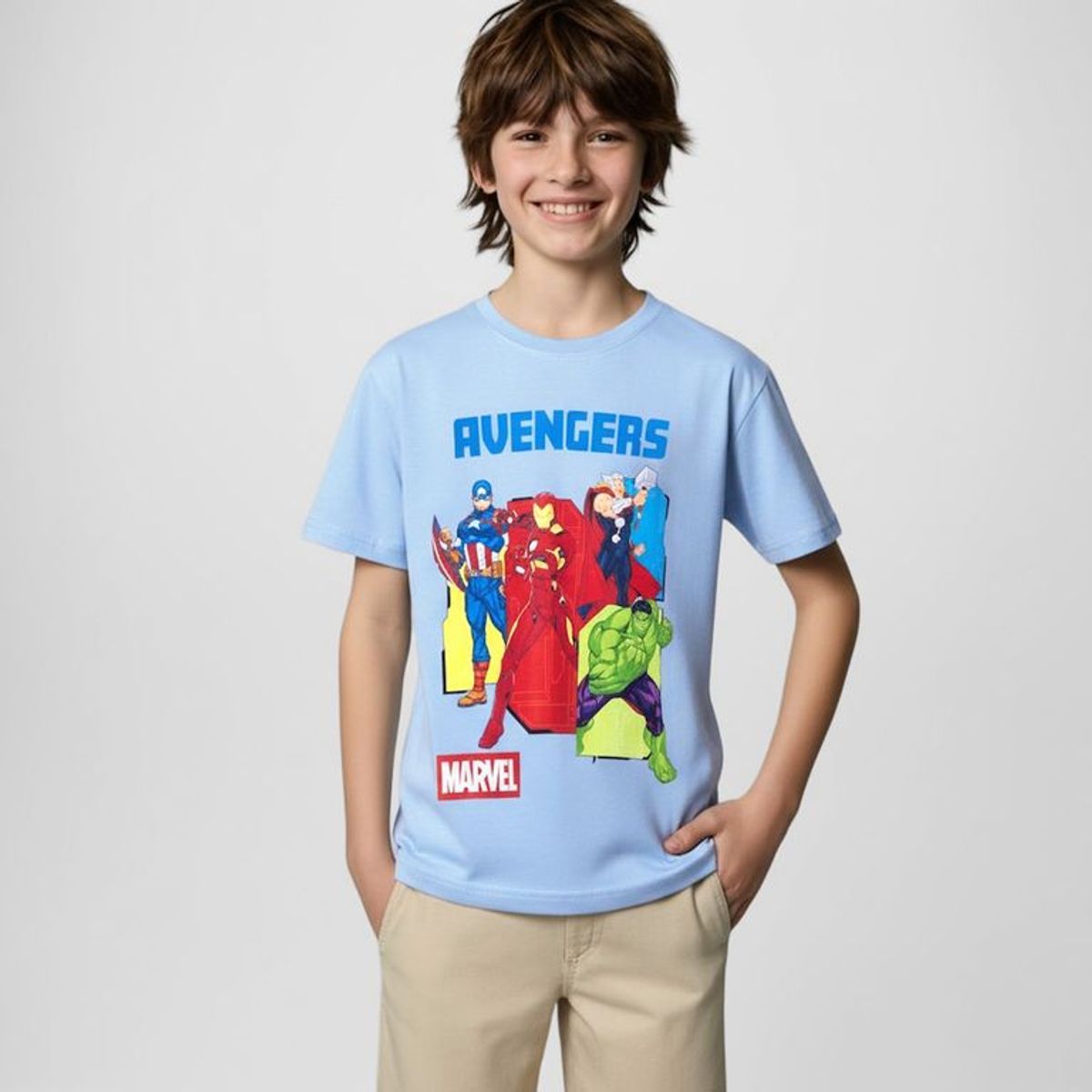 AVENGERS - Camiseta Niño con Estampado Avengers Manga corta Algodón Avengers