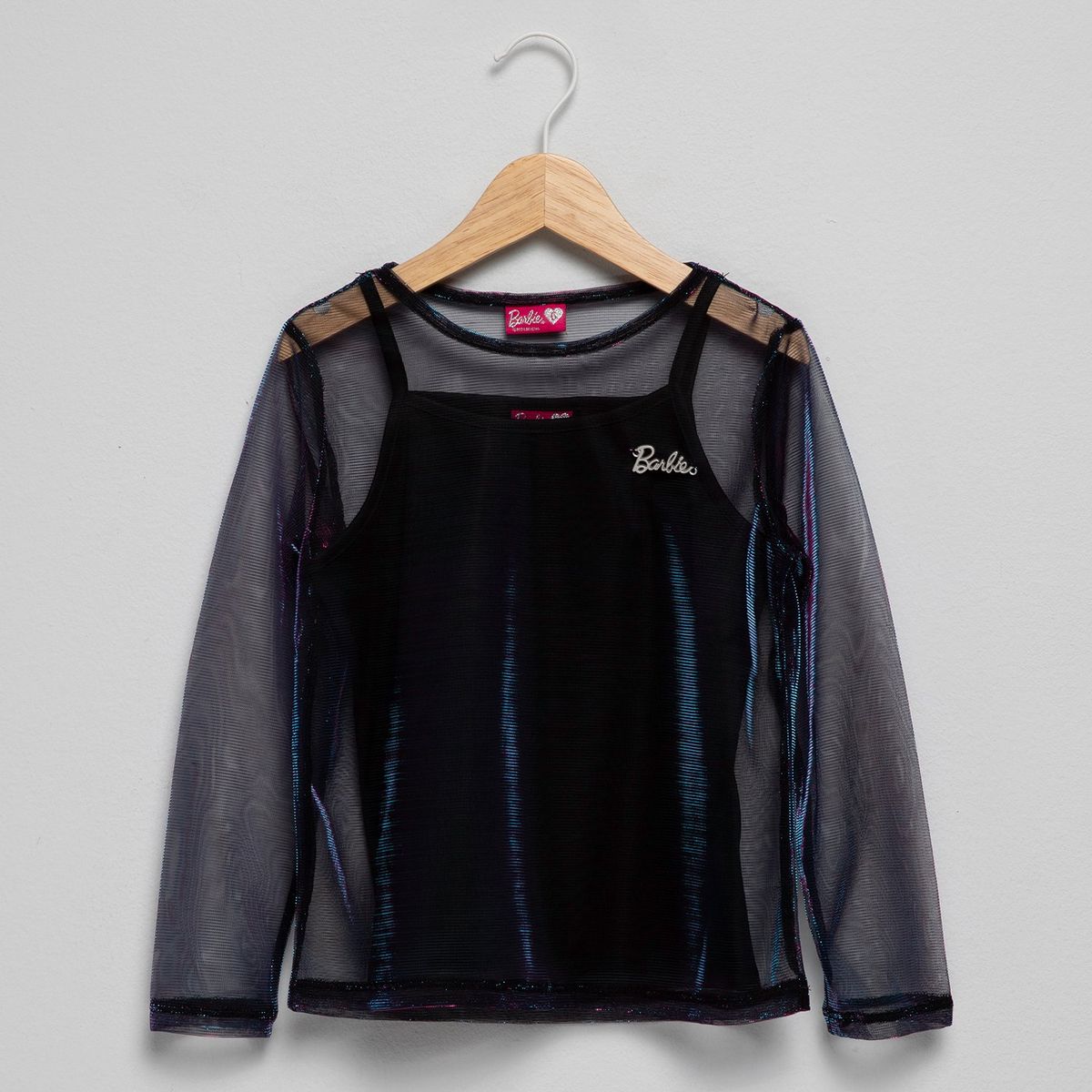 BARBIE - Camiseta Niña  Con transparencia   Manga larga Poliéster Barbie