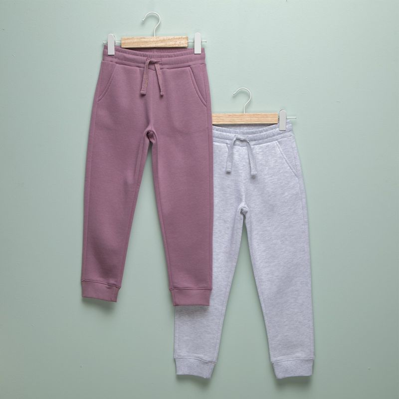 YAMP - Jogger Niña Pack de 2 unidades con Cintura elásticada  Algodón Yamp