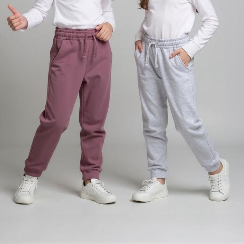 YAMP - Jogger Niña Pack de 2 unidades con Cintura elásticada  Algodón Yamp
