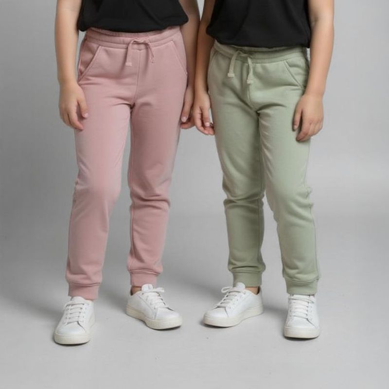YAMP - Jogger Niña Pack de 2 unidades con Cintura elásticada  Algodón Yamp