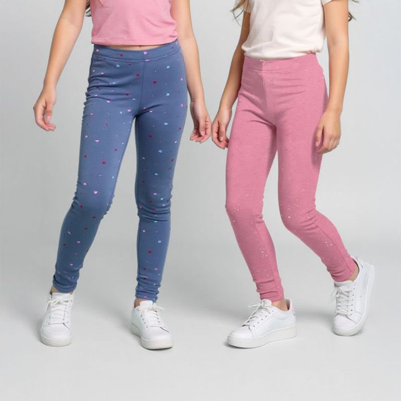 YAMP - Leggings Niña Pack de 2 unidades con Cintura elásticada  Algodón Yamp