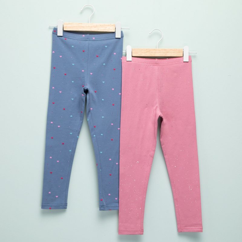 YAMP - Leggings Niña Pack de 2 unidades con Cintura elásticada  Algodón Yamp