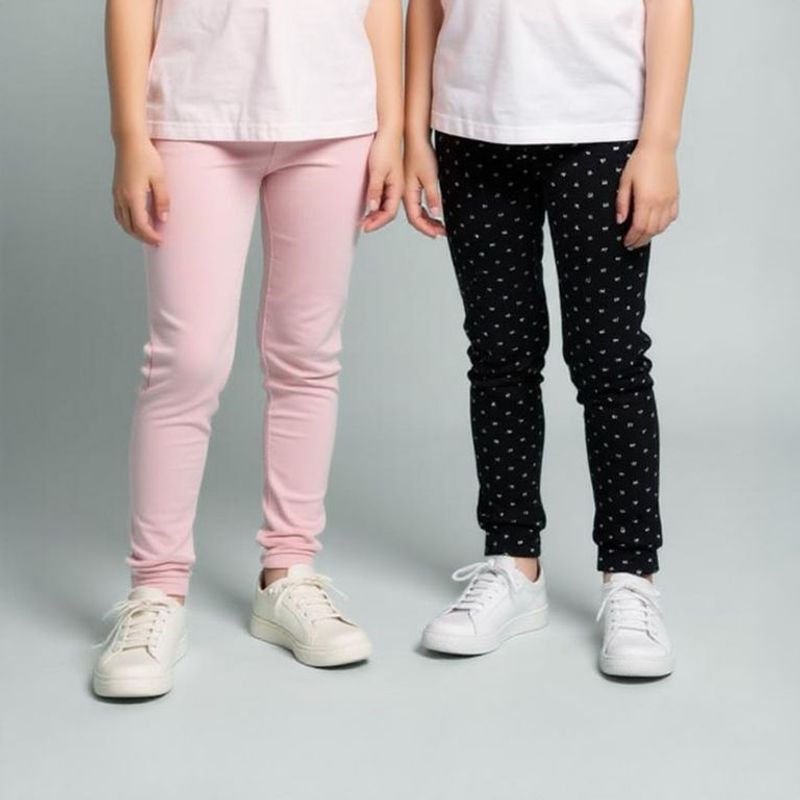 YAMP - Leggings Niña Pack de 2 unidades con Cintura elásticada  Algodón Yamp