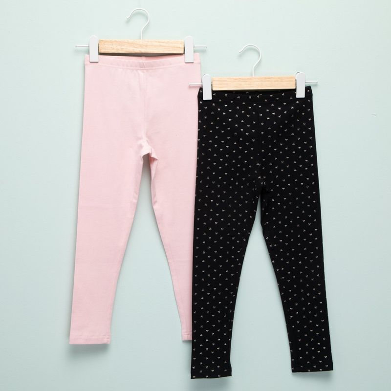 YAMP - Leggings Niña Pack de 2 unidades con Cintura elásticada  Algodón Yamp