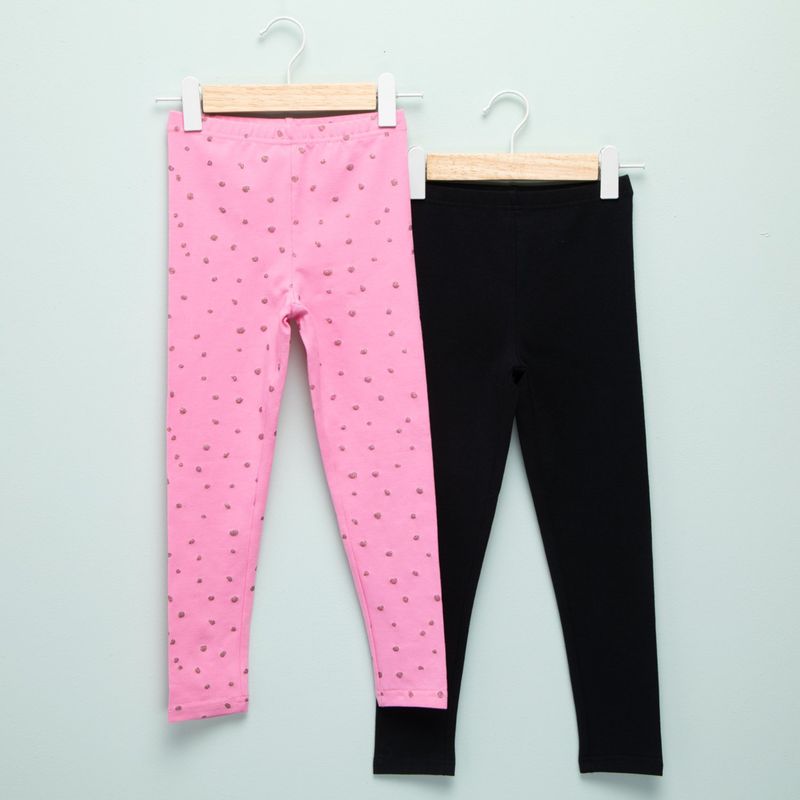 YAMP - Leggings Niña Pack de 2 unidades con Cintura elásticada  Algodón Yamp
