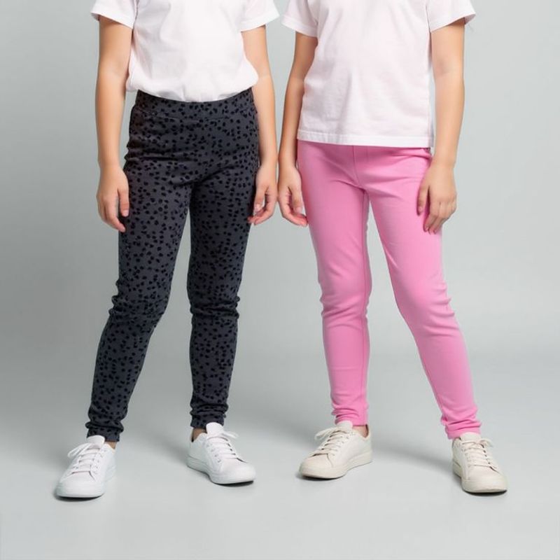 YAMP - Leggings Niña Pack de 2 unidades con Cintura elásticada  Algodón Yamp