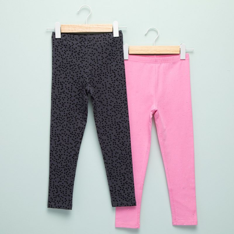 YAMP - Leggings Niña Pack de 2 unidades con Cintura elásticada  Algodón Yamp