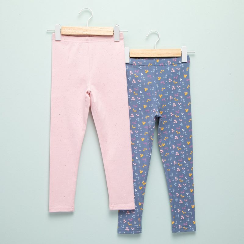 YAMP - Leggings Niña Pack de 2 unidades con Cintura elásticada  Algodón Yamp