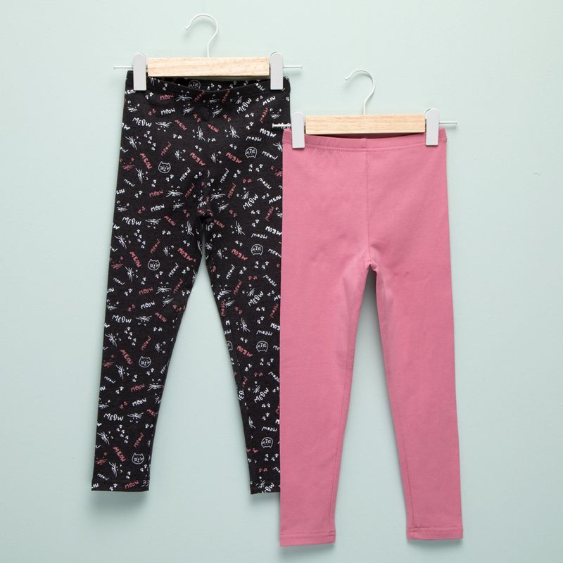 YAMP - Leggings Niña Pack de 2 unidades con Cintura elásticada  Algodón Yamp