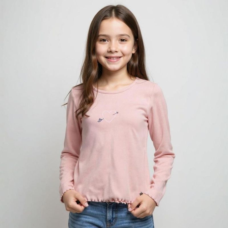 YAMP - Camisetas Niña  Manga larga Algodón Yamp