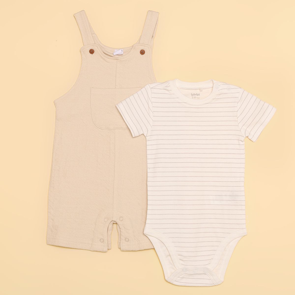 YAMP - Sets Jardinera + Body manga larga para Bebé niño en Algodón Yamp