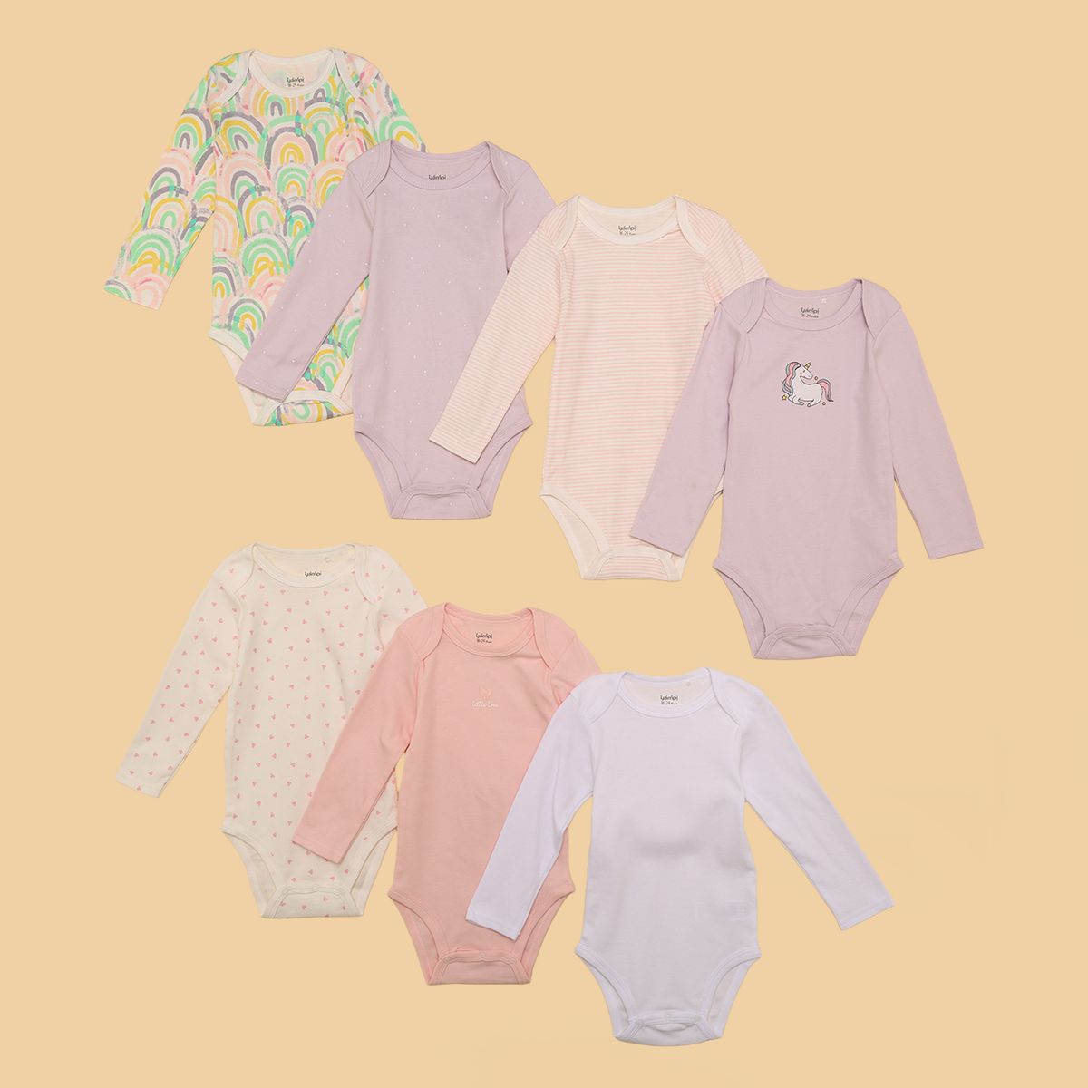 YAMP - Bodies Bebé niña Pack de 7 unidades   Algodón Yamp