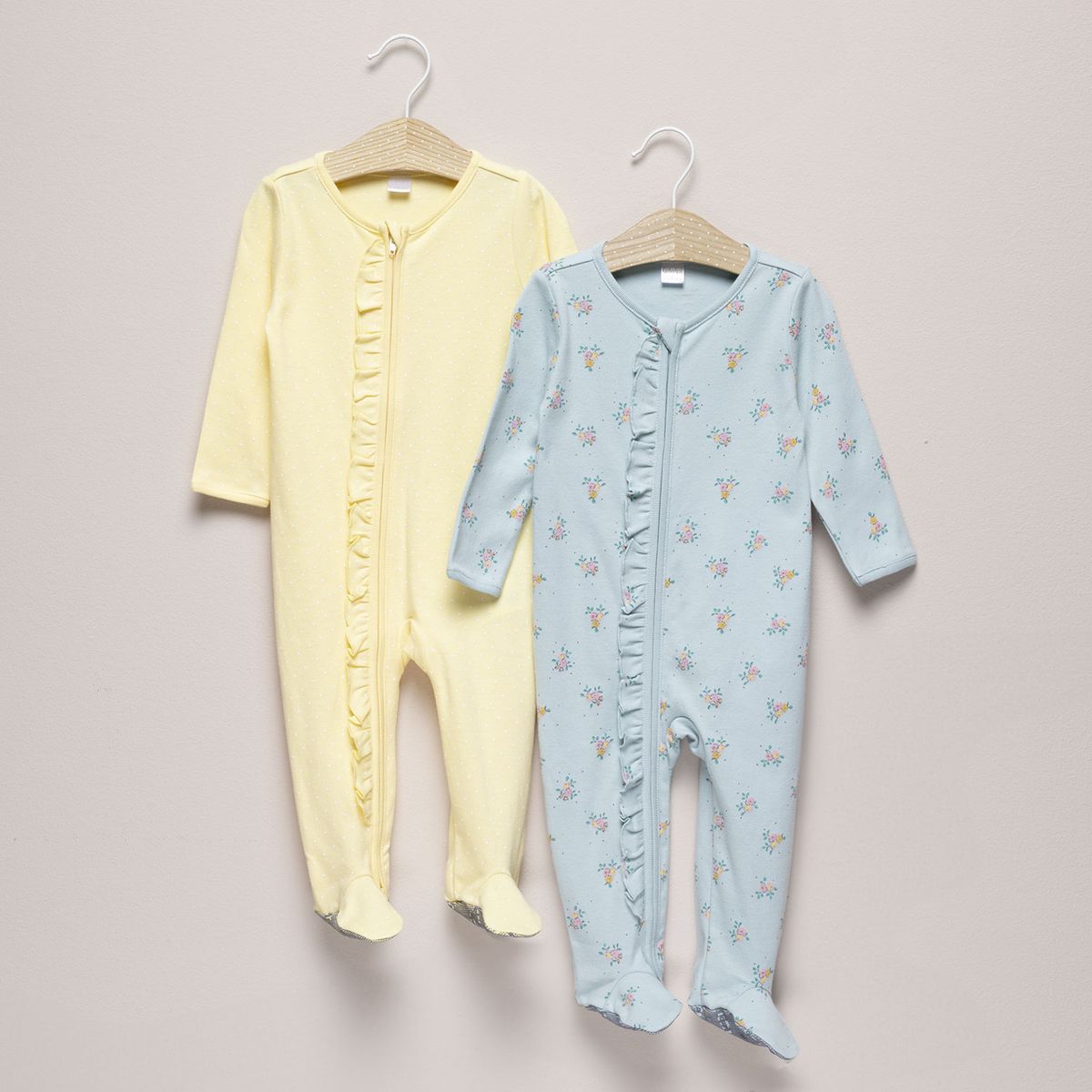 YAMP - Pijamas Bebé niña Pack de 2 unidades Liso  Manga larga Algodón Yamp