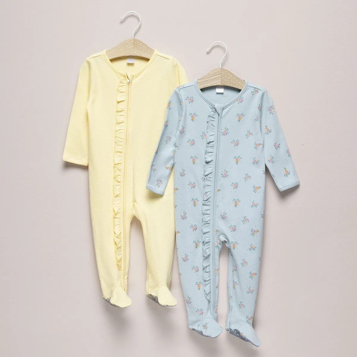 YAMP - Pijamas Bebé niña Pack de 2 unidades Liso  Manga larga Algodón Yamp