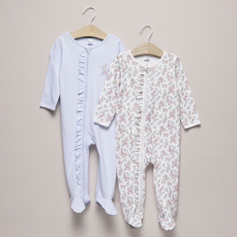 YAMP - Pijamas Bebé niña Pack de 2 unidades Liso  Manga larga Algodón Yamp