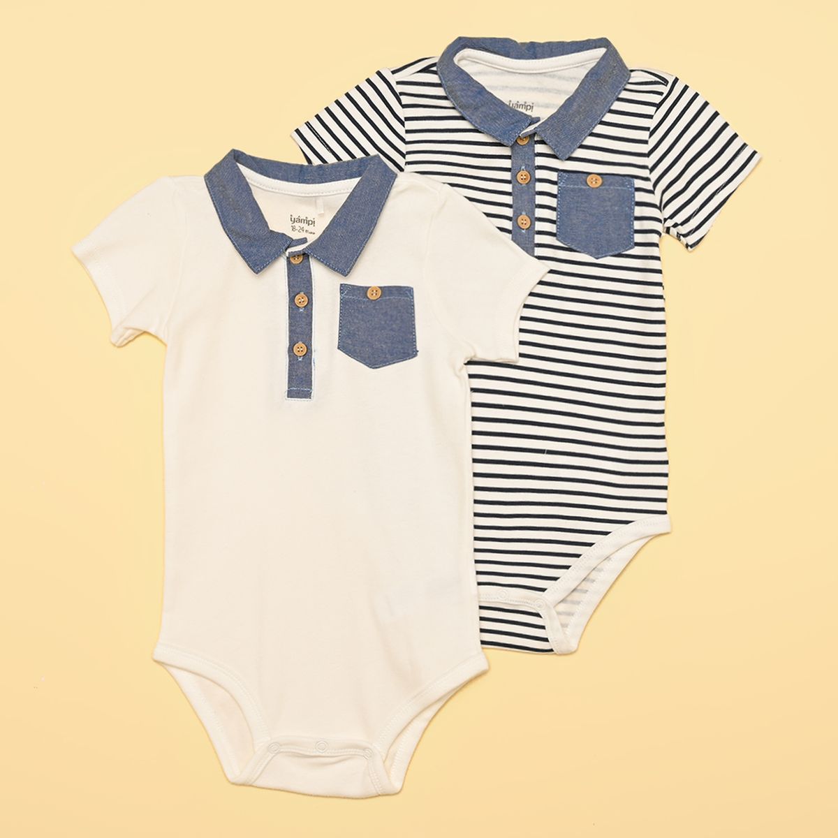 YAMP - Bodies Bebé niño Pack de 2 unidades   Algodón Yamp