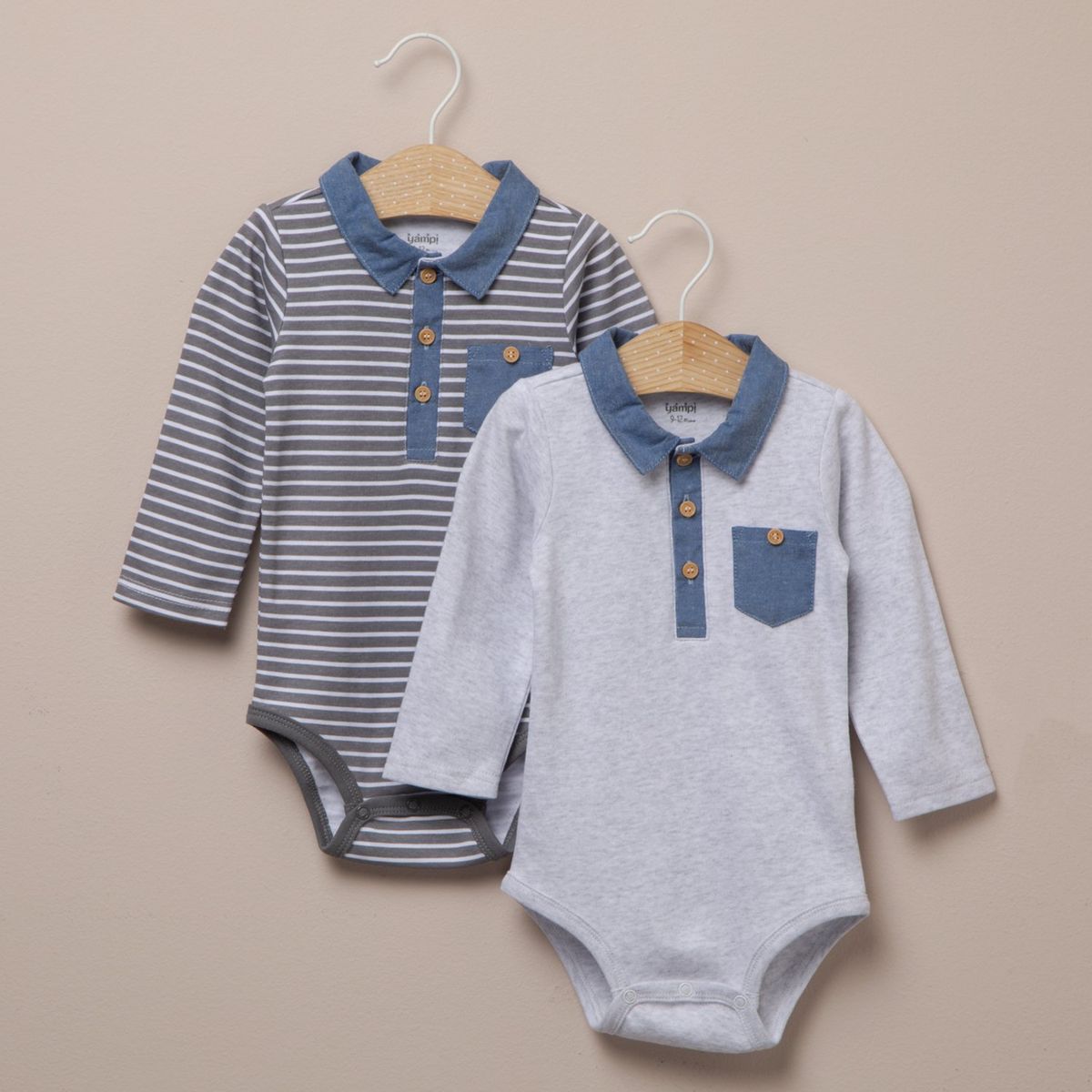 YAMP - Bodies Bebé niño Pack de 2 unidades  Algodón Yamp