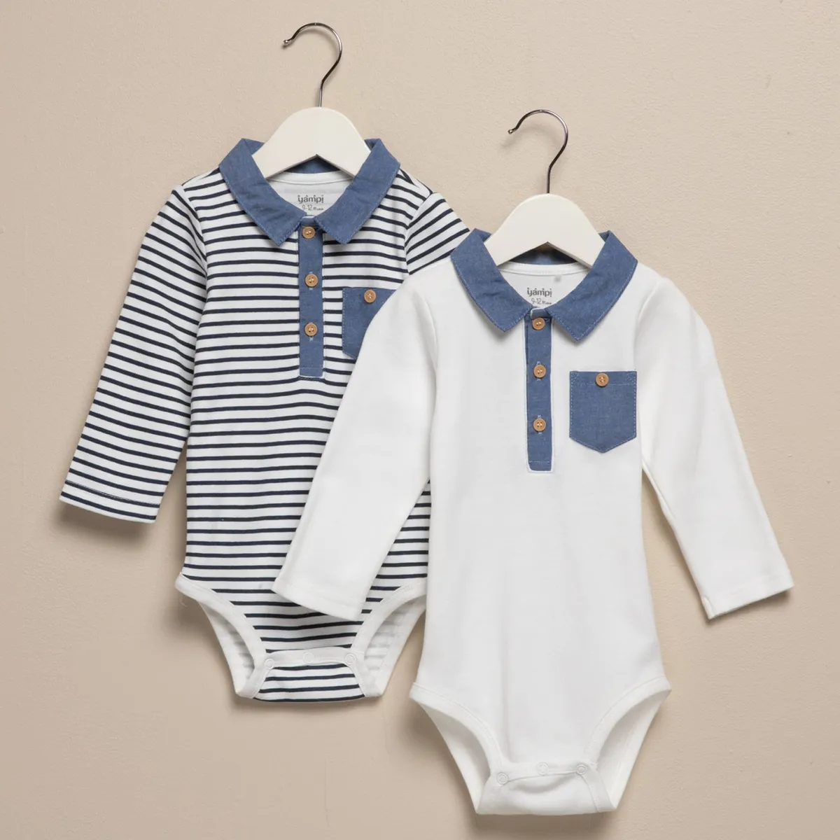 YAMP - Bodies Bebé niño Pack de 2 unidades  Algodón Yamp