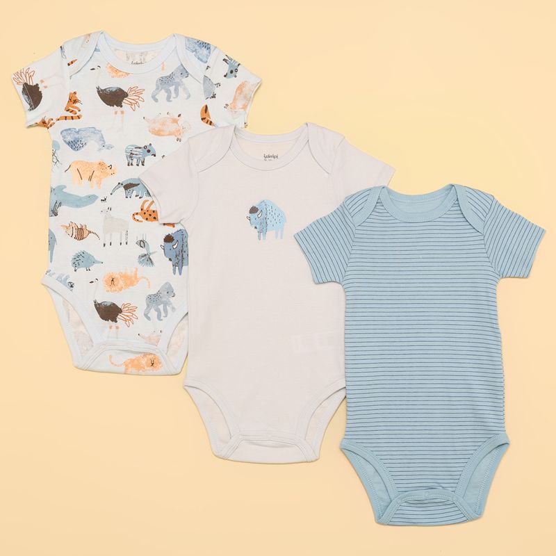 YAMP - Bodies Bebé niño Pack de 3 unidades   Algodón Yamp