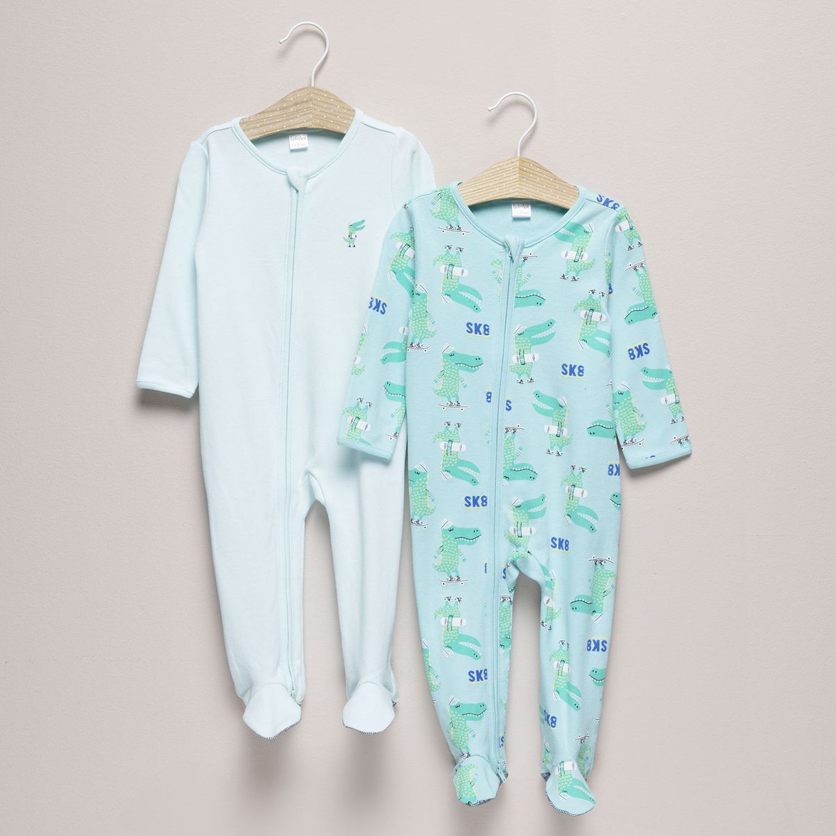 YAMP - Pijamas Bebé niño Pack de 2 unidades Liso  Manga larga Algodón Yamp