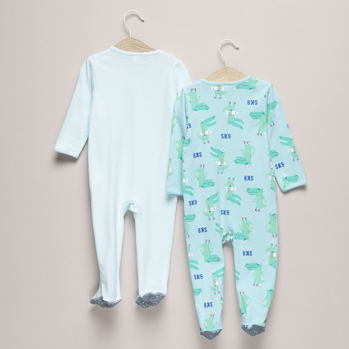 YAMP - Pijamas Bebé niño Pack de 2 unidades Liso  Manga larga Algodón Yamp