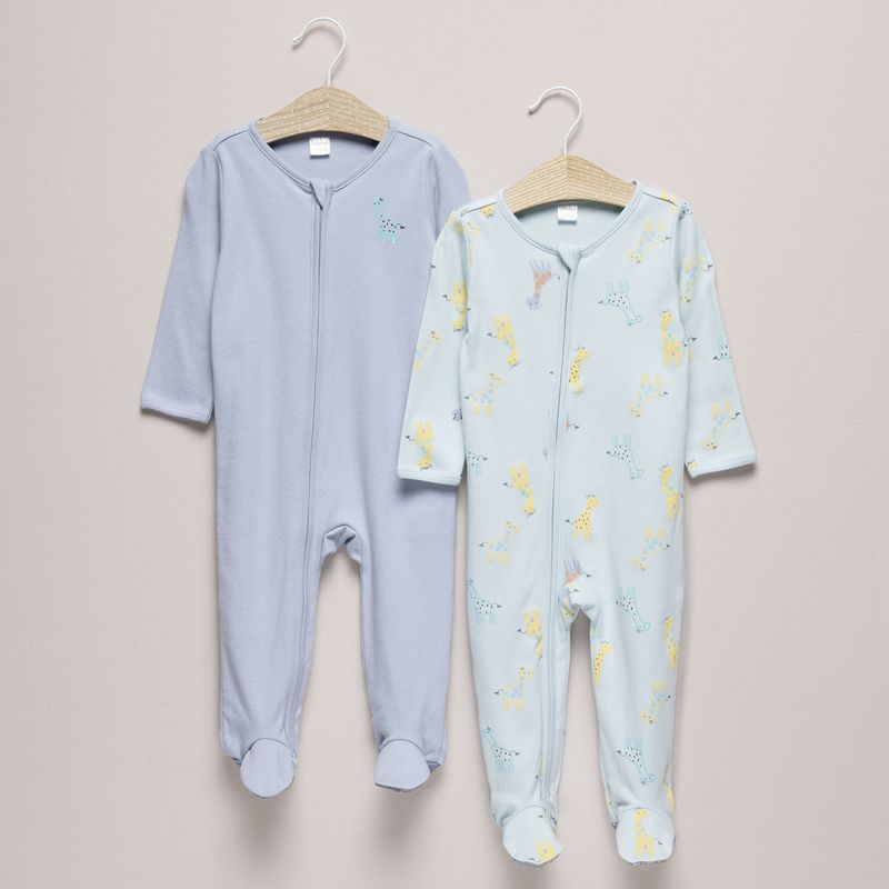 YAMP - Pijamas Bebé niño Pack de 2 unidades Liso  Manga larga Algodón Yamp