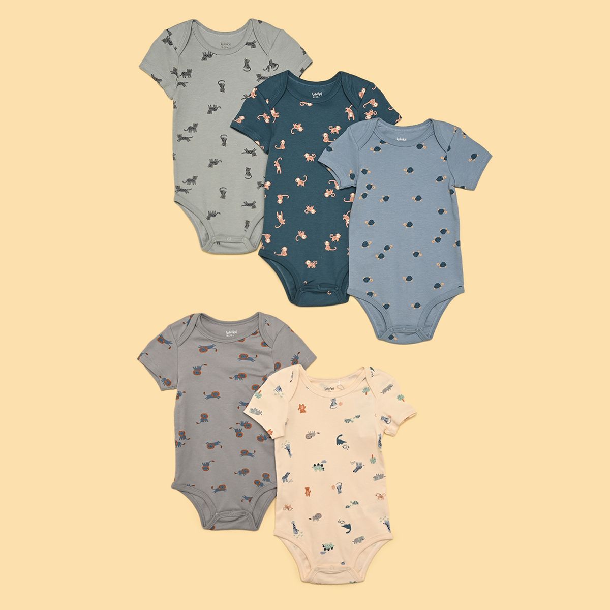 YAMP - Bodies Bebé niño Pack de 5 unidades   Algodón Yamp