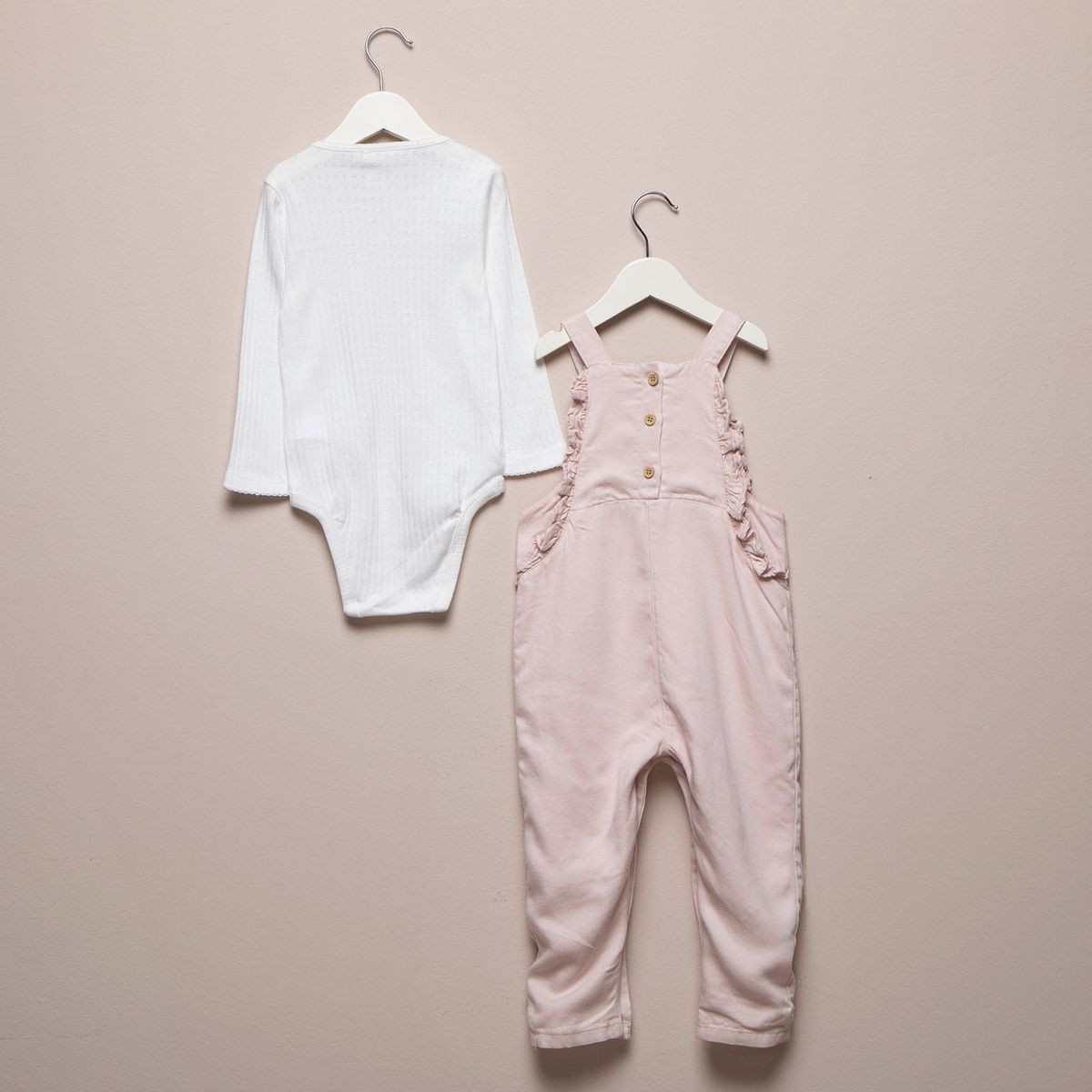 YAMP - Sets Jardinera + Body manga larga para Bebé niña en Algodón Yamp