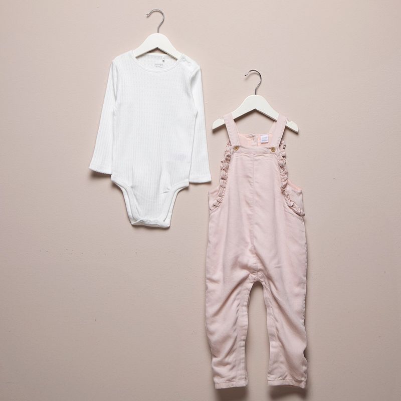 YAMP - Sets Jardinera + Body manga larga para Bebé niña en Algodón Yamp