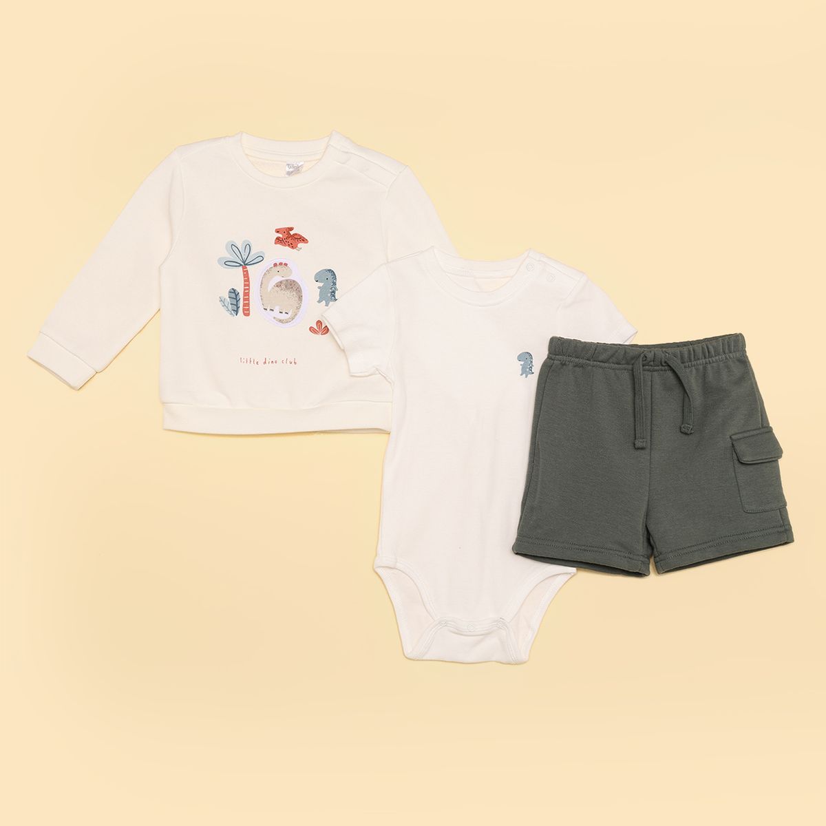 YAMP - Set Saco + Body manga corta + Short para Bebé niño en Algodón Yamp