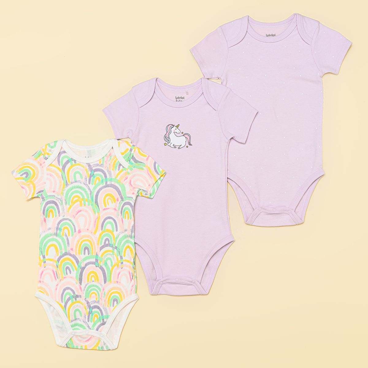 YAMP - Bodies Bebé niña Pack de 3 unidades   Algodón Yamp