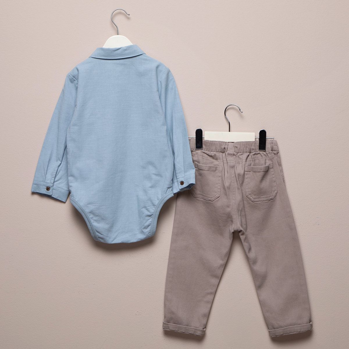 YAMP - Sets Pantalón + Body manga larga para Bebé niño en Algodón Yamp