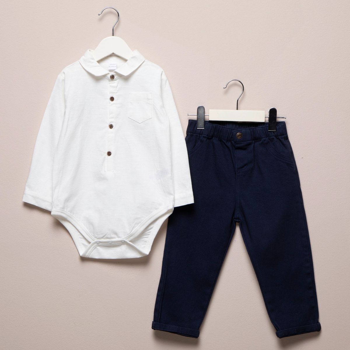 YAMP - Sets Pantalón + Body manga larga para Bebé niño en Algodón Yamp