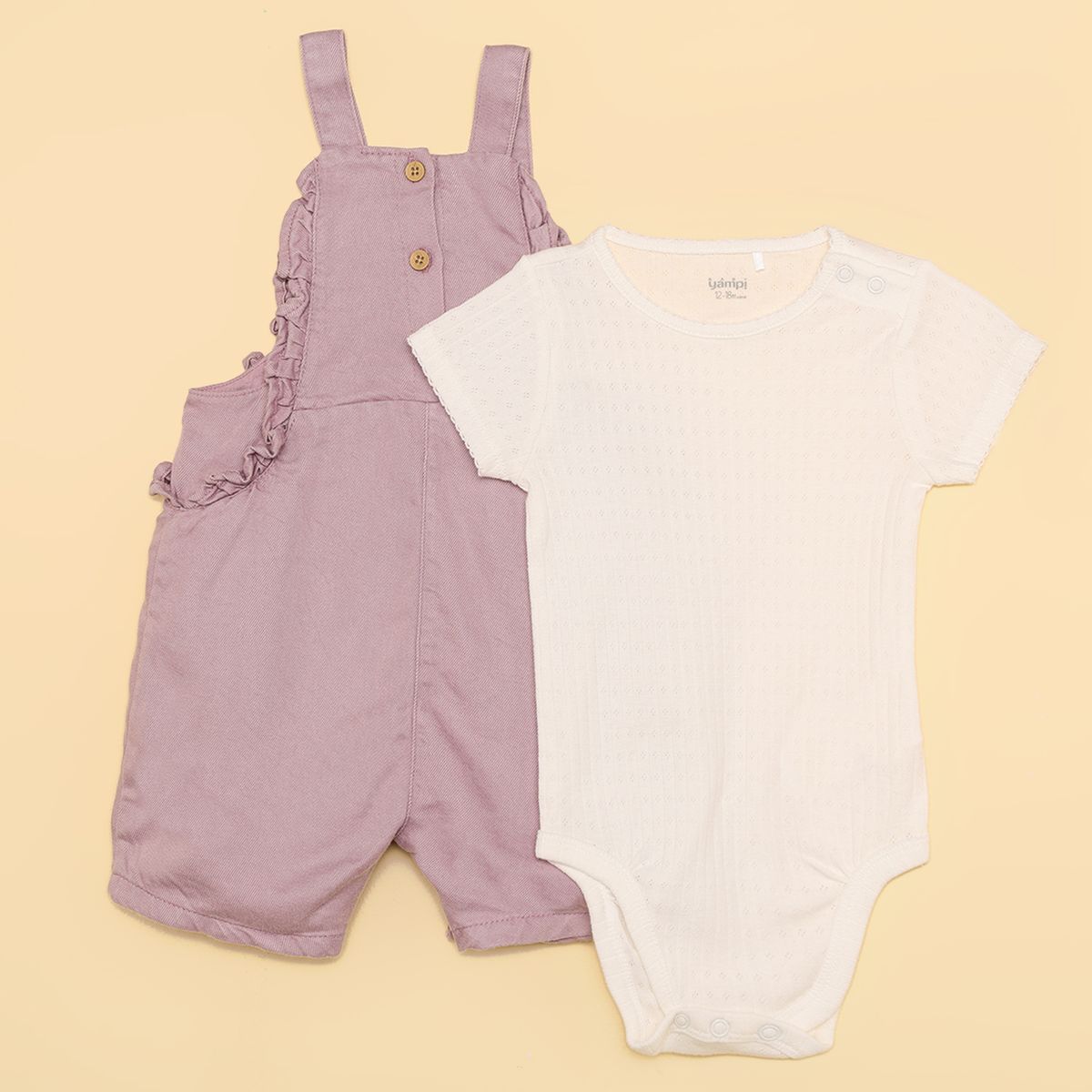 YAMP - Sets Enterizo + Body manga corta para Bebé niña en Algodón Yamp