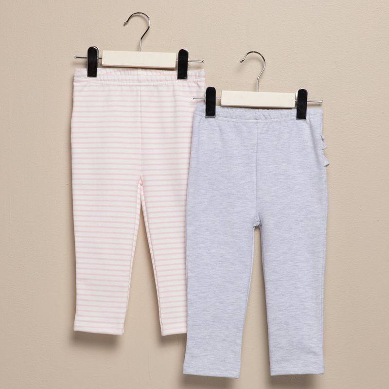 YAMP - Pantalones Bebé niña Pack de 2 unidades Cintura elásticada  Algodón Yamp