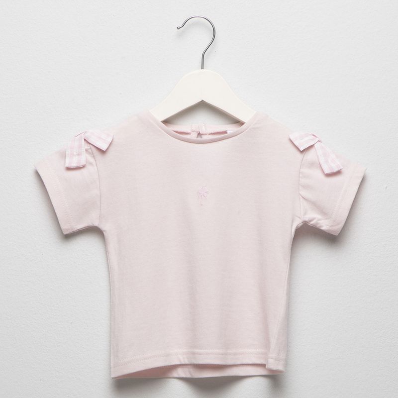 YAMP - Camiseta Bebé niña  Con aplique   Manga corta Algodón Yamp