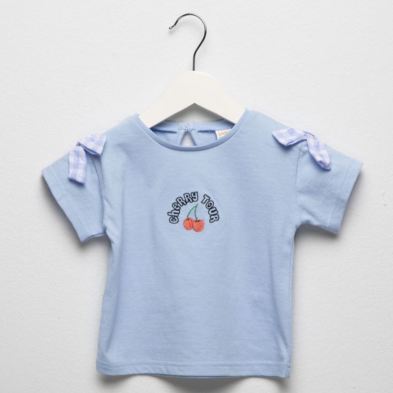 YAMP - Camiseta Bebé niña  Con aplique   Manga corta Algodón Yamp